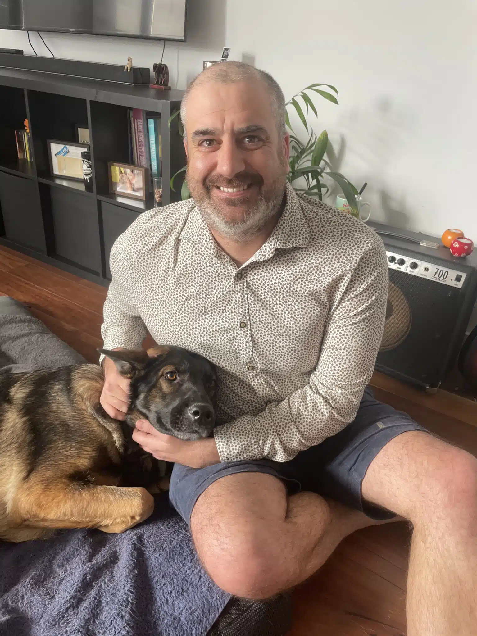 Tim Doman with Kiri the German Shepherd